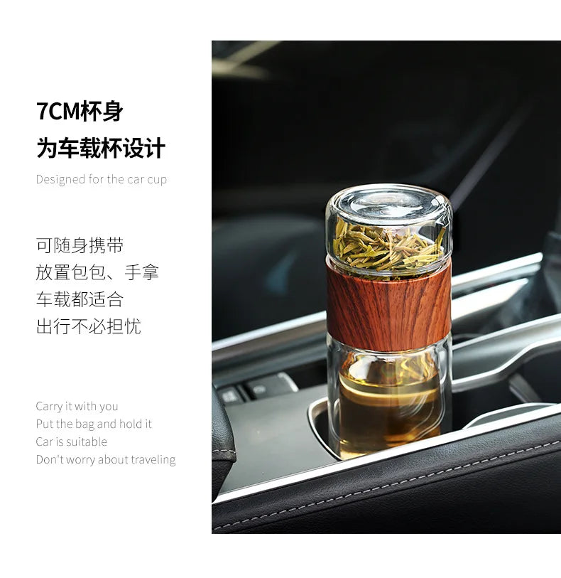 |イベント・ノベルティ用品 | 高品質二重ガラスティーボトル ケース付き