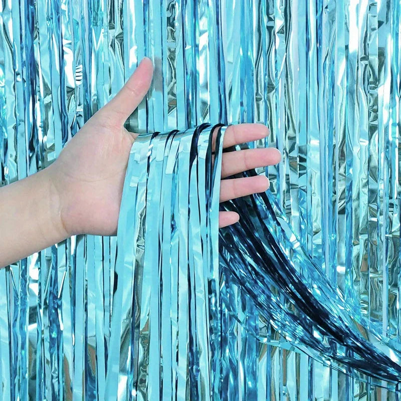 パーティー・インテリア用装飾 キラキラ!ホイル素材カーテン 光反射素材