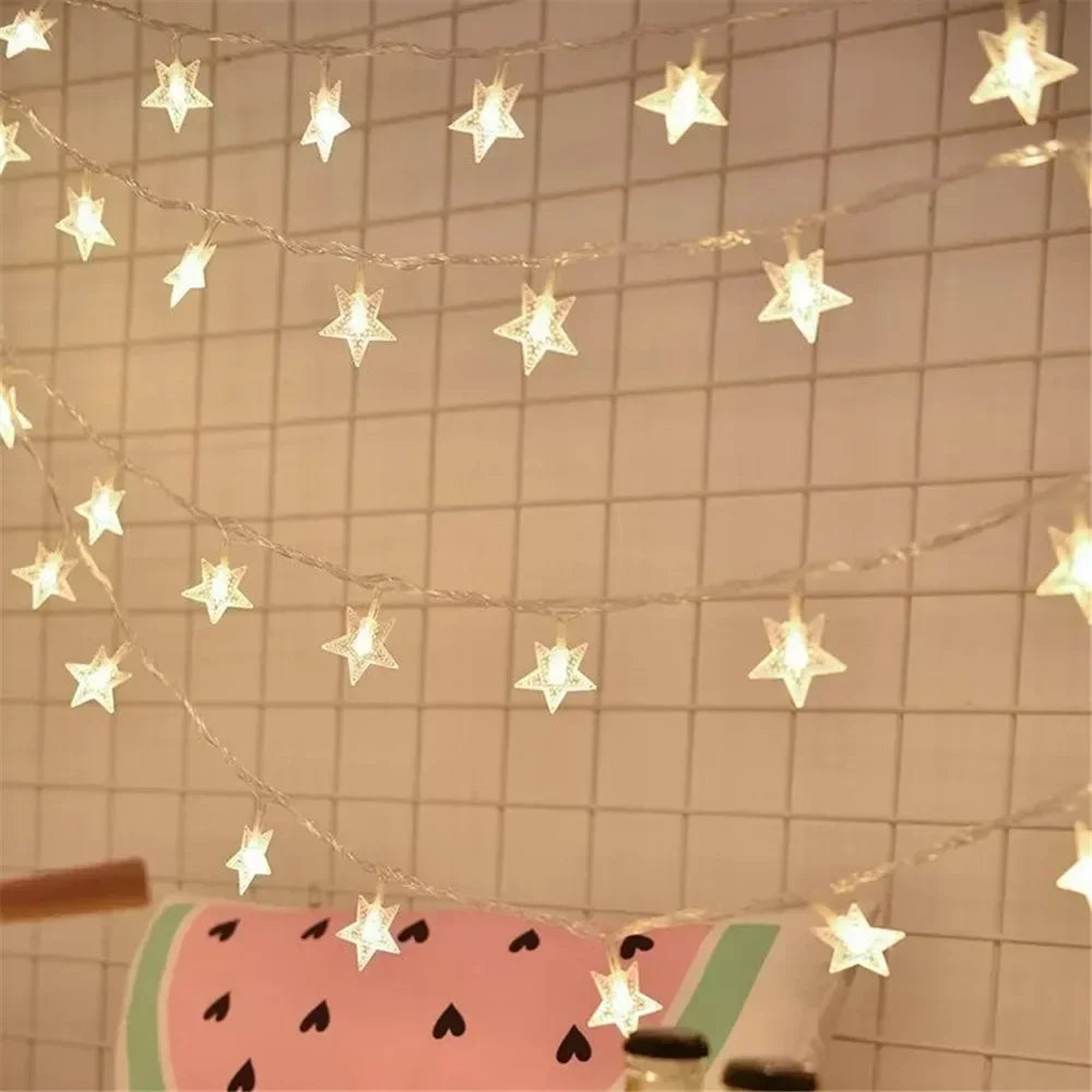 ドレープライト|イベント・クリスマス装飾|屋外用LEDガーランド スターチェーンライト (1.5~10m)