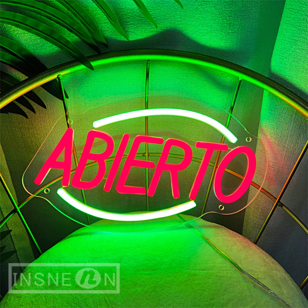 ABIERTO LEDネオンサイン(ネオン看板) スペイン語