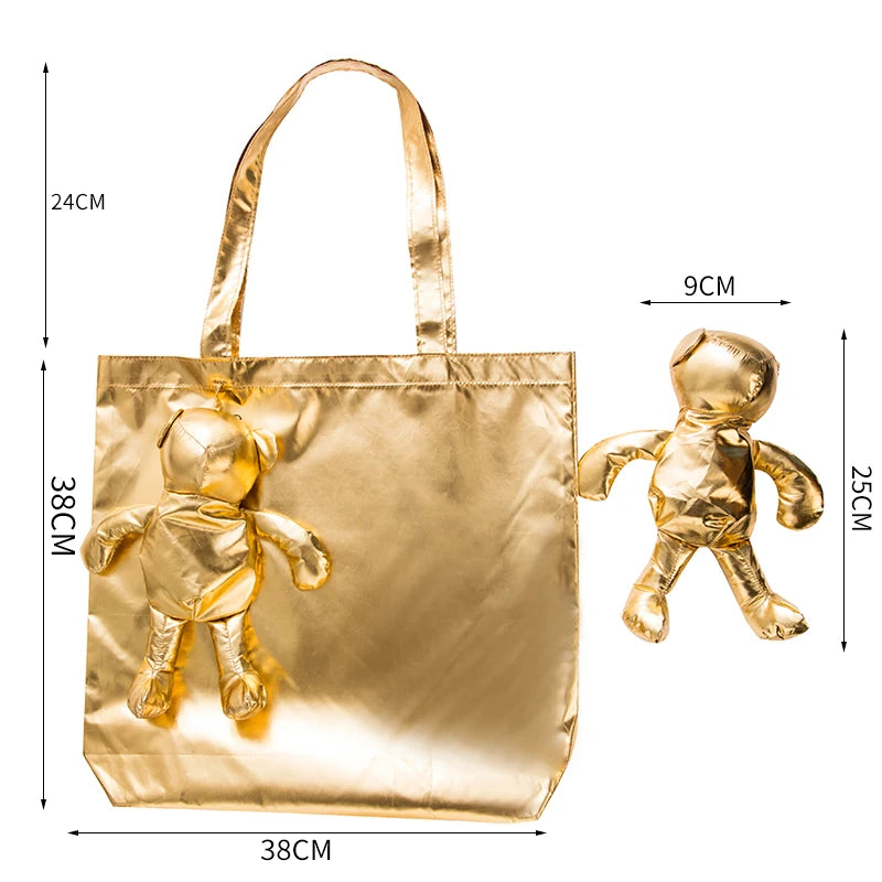 |ノベルティ用品 | 防水テディーベア型収納エコバッグ | 38x38c