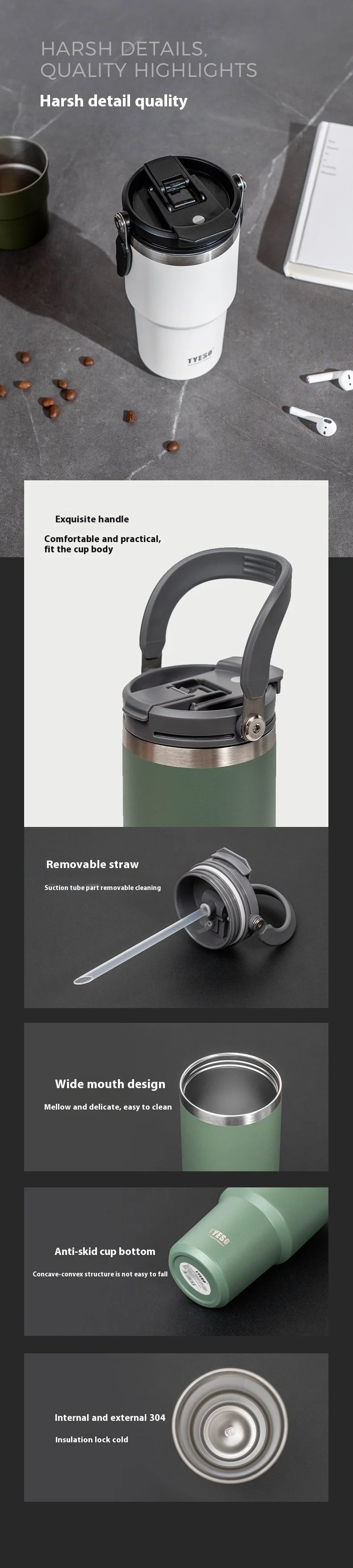 |イベント・ノベルティ用品 | ステンレス断熱コーヒーカップ | 600ml~1200ml