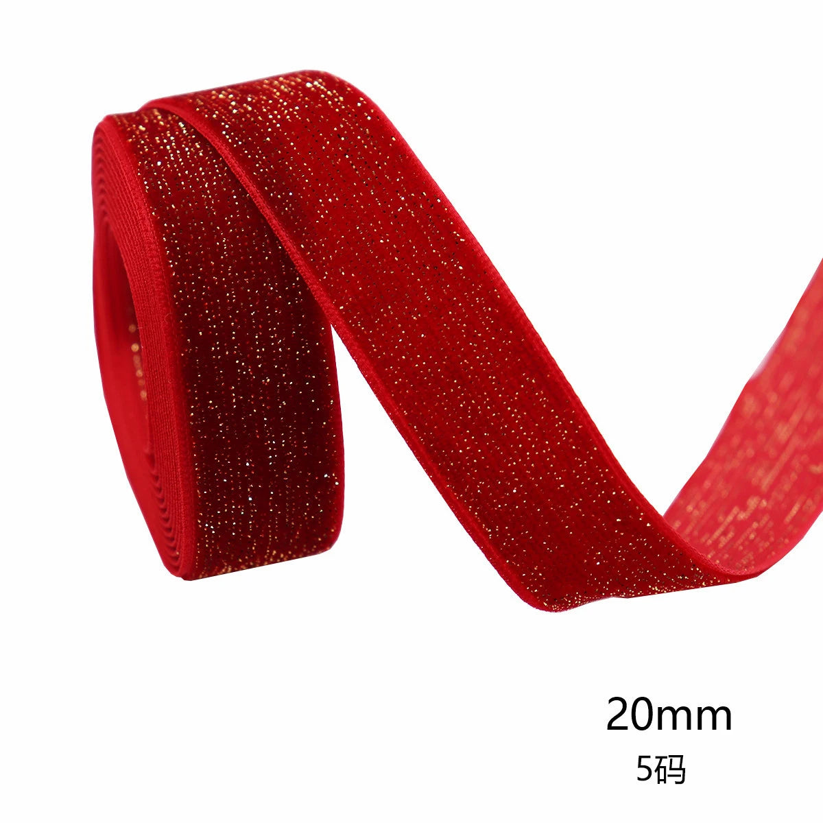 豪華な赤いベルベットリボン(5ヤード)