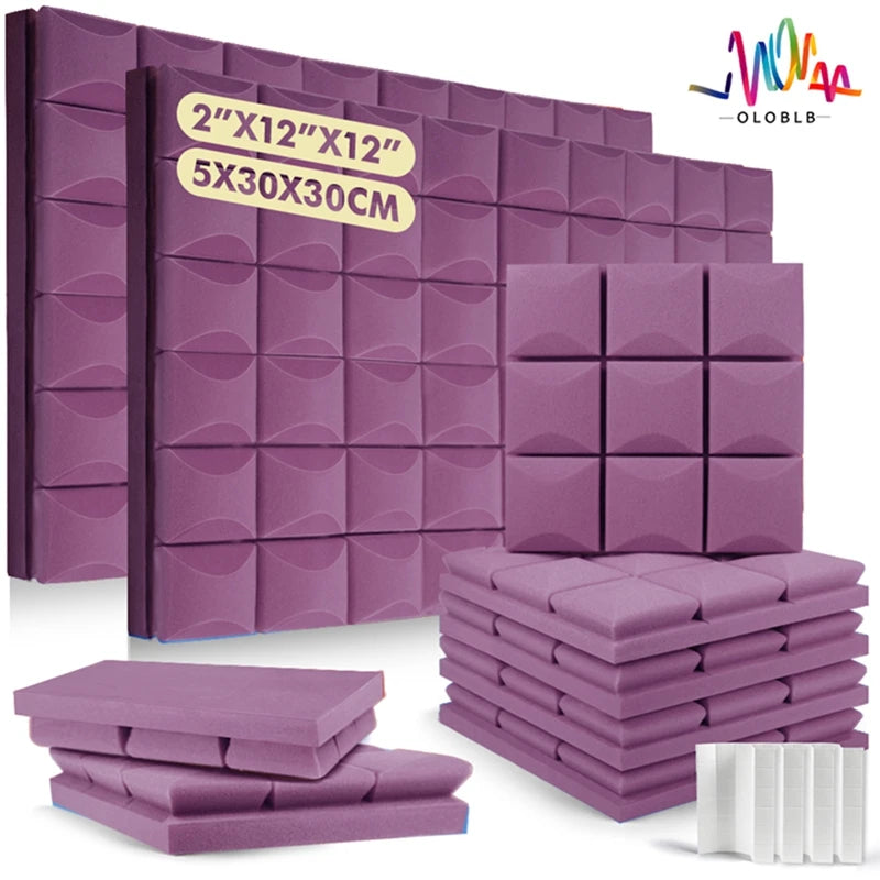 防音!DIY用 POPなキューブ型タイル風 ステッカー 10枚入 厚さ5cm吸音素材