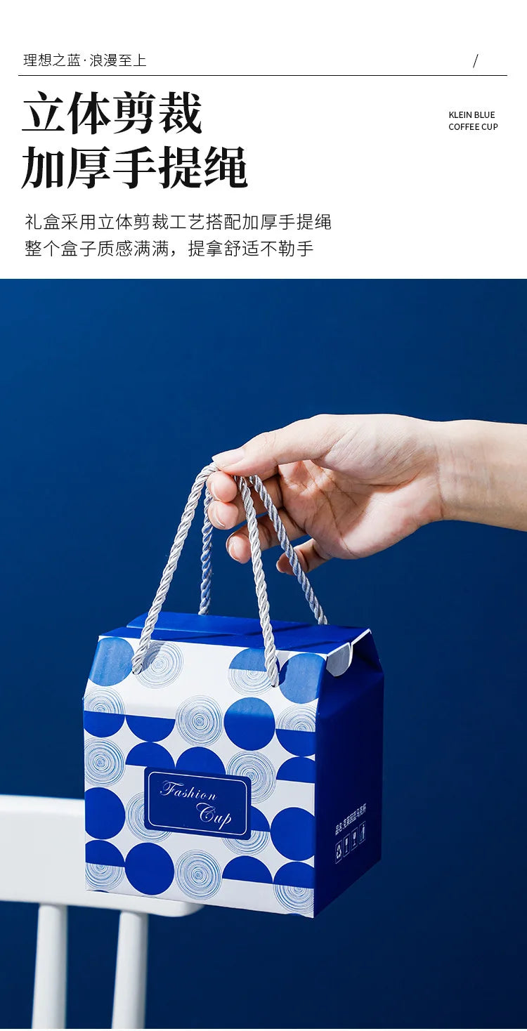 |イベント・ノベルティ用品 | スプーン付きセラミック製ブルーマグカップ | 500ml