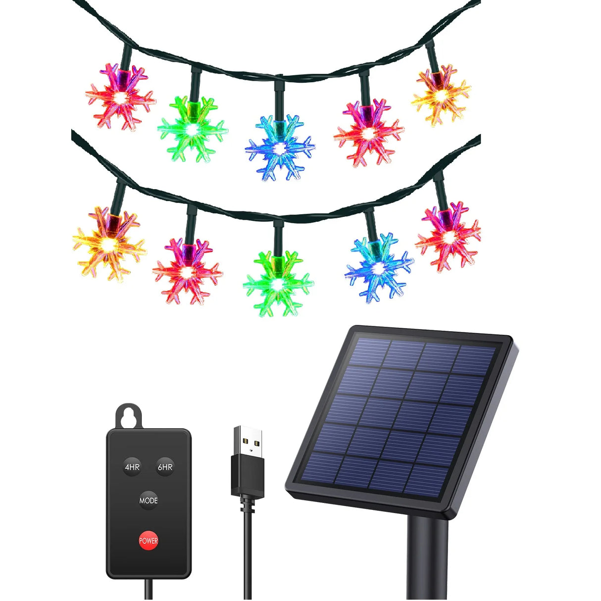 ソーラーライト|イベント・クリスマス装飾|ソーラー充電式 防水LEDイルミネーションライト (22M)