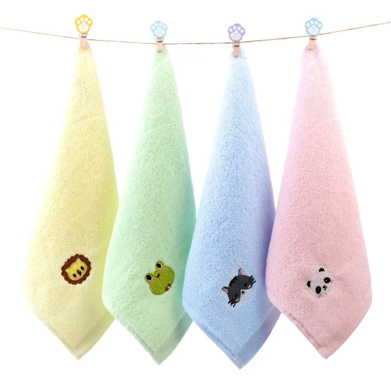 | ノベルティ用品 | 動物刺繍入りコットンフェイスタオル| 25x25c