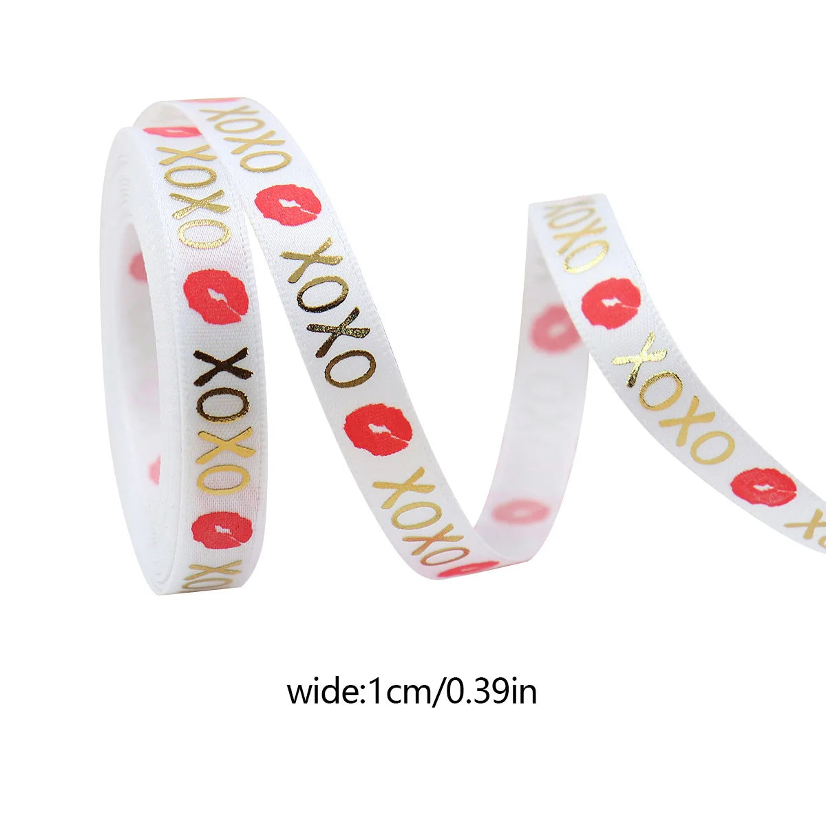 バレンタインデー用ハート柄片面プリントリボン