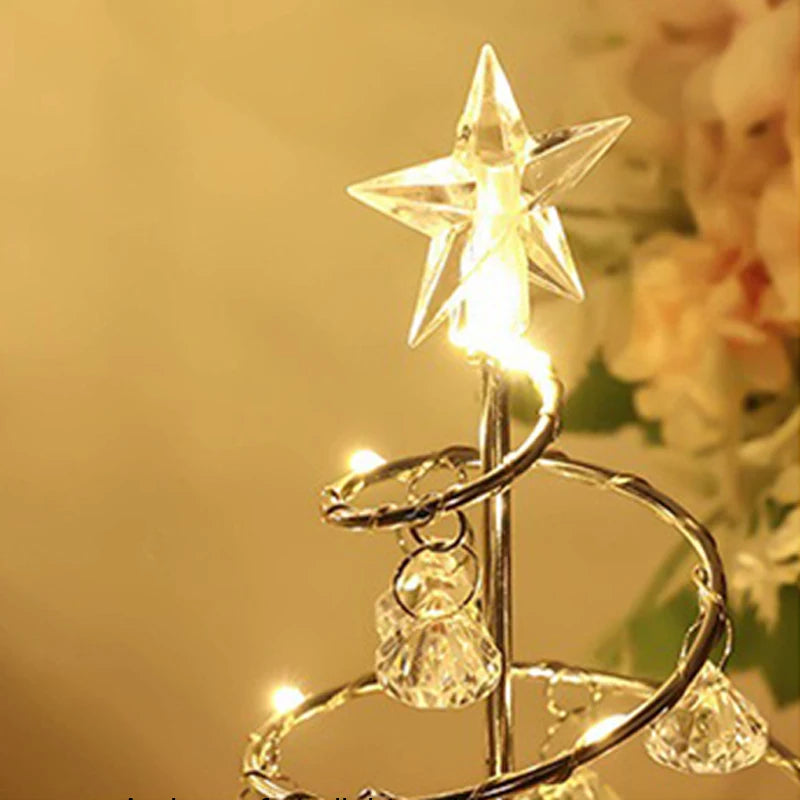 モチーフライト|イベント・パーティー装飾|LED クリスタルツリーテーブルランプ(高さ33c) 電池式