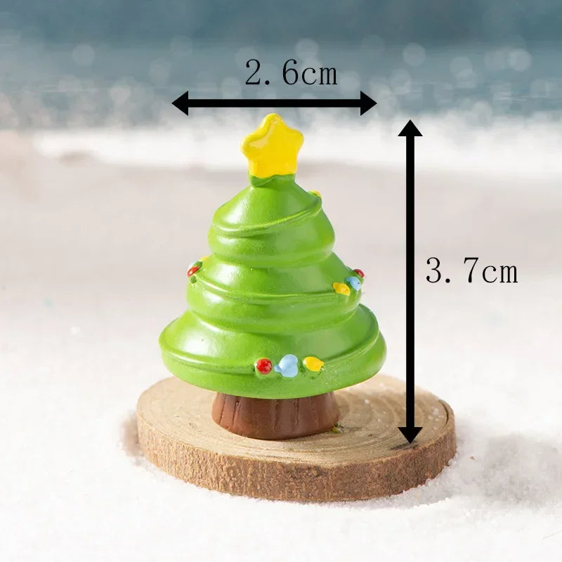 【クリスマス用装飾】ミニクリスマスツリー サンタ&妖精の樹脂置物