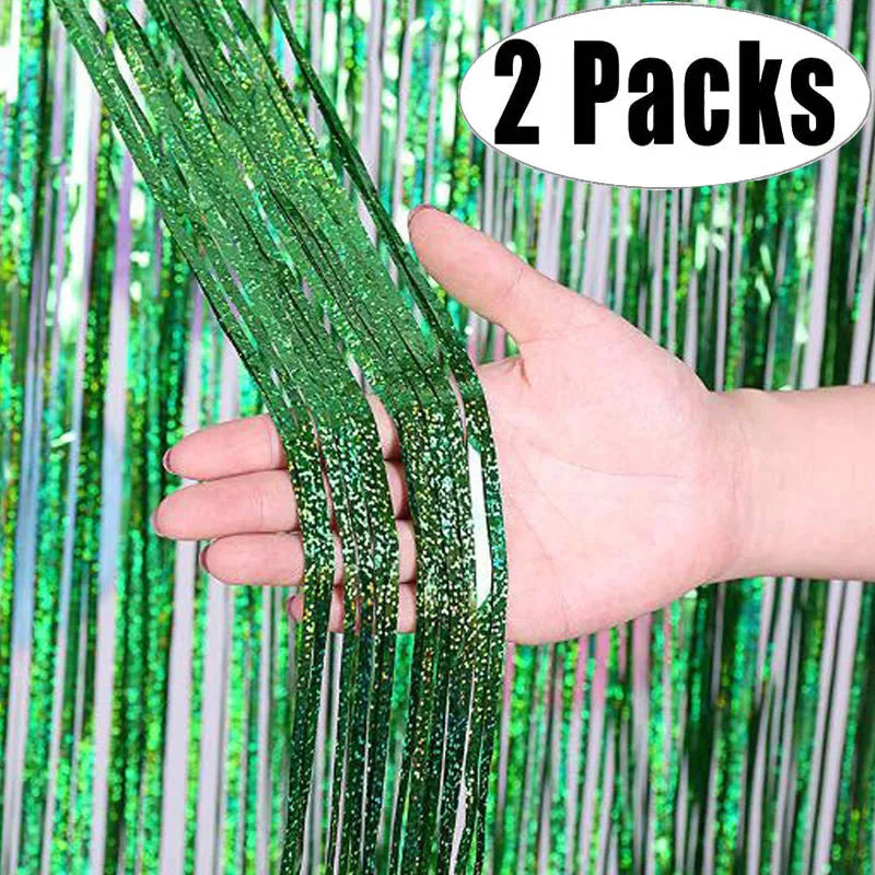 パーティー・インテリア用装飾 キラキラ!カラーカーテン 2Pセット メタリック