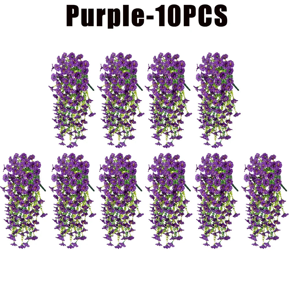 パーティー・ガーデン装飾 造花 リアルなペチュニア再現 2種類シルク製造花ブーケ 紫外線対策