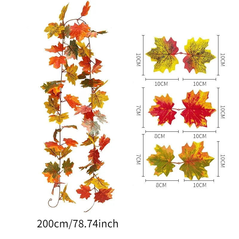 ハロウィンリース|2m メープルリーフガーランド デコレーション