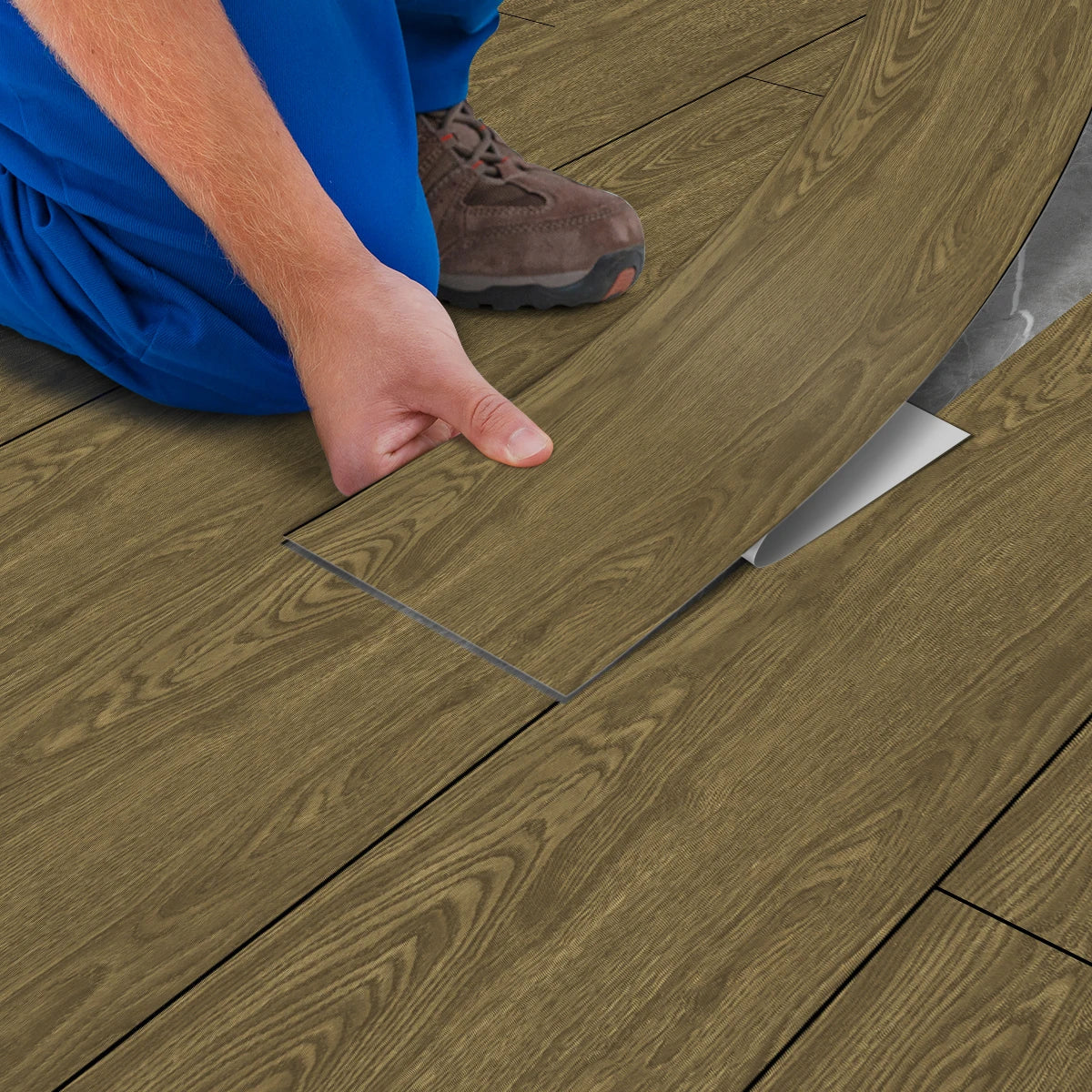 DIY用 ヴィンテージ風木目調 ステッカー 幅15㎝ x 90cm 5枚入