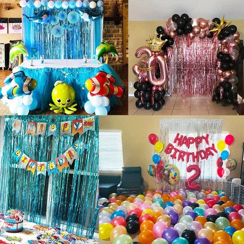 パーティー・インテリア用装飾 キラキラ!ホイル素材カーテン 光反射素材