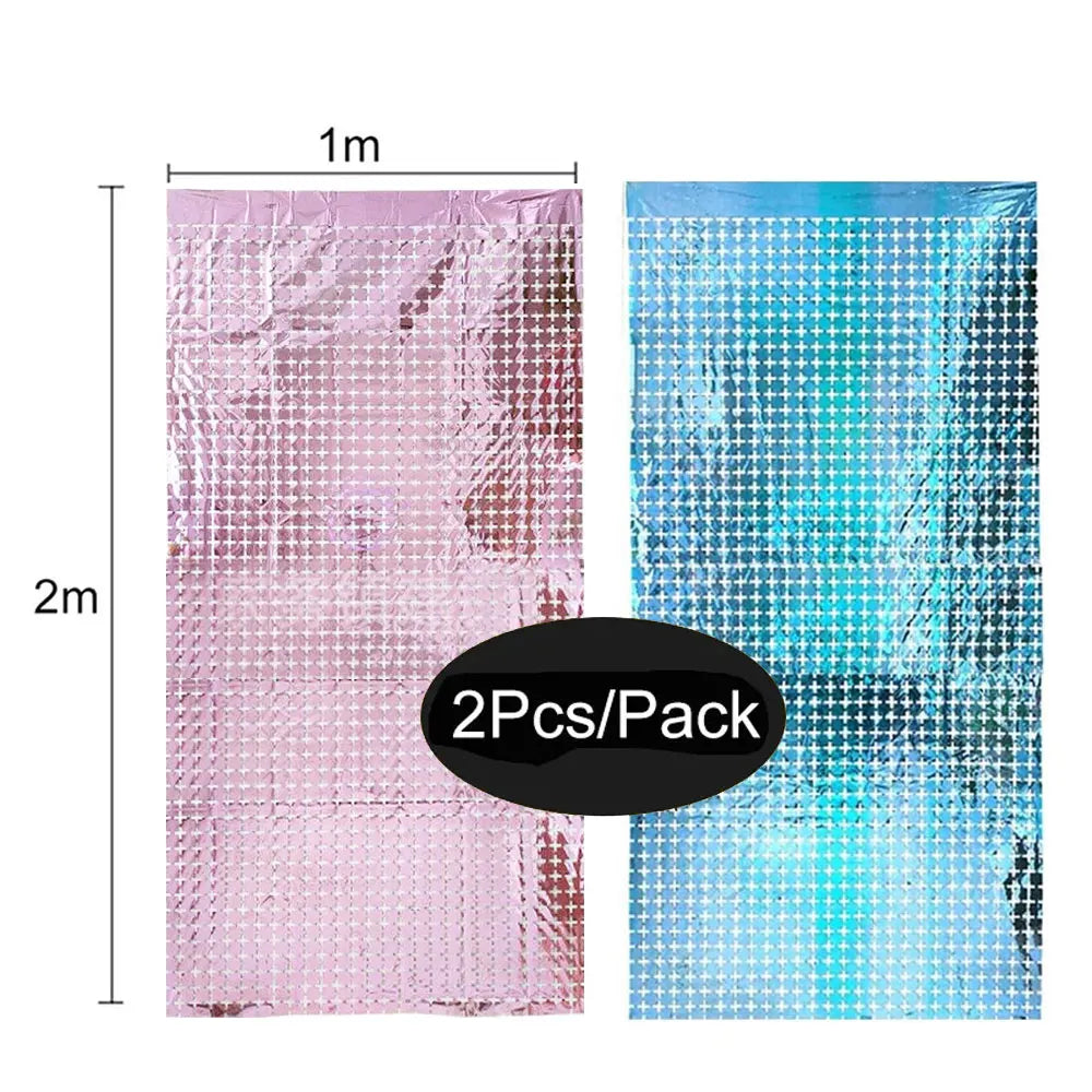パーティー・インテリア装飾 キラキラ!カーテン 2枚入 ミラーボール風デザイン