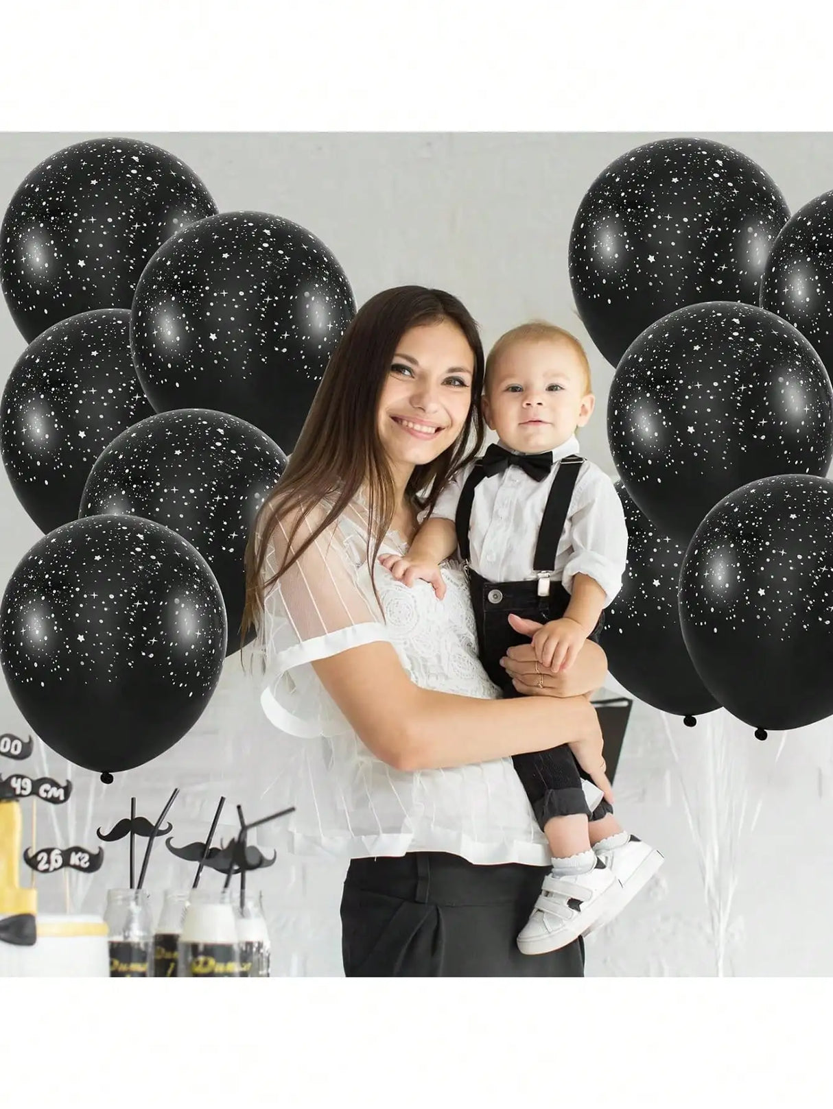 イベント・ハロウィン装飾|SF&ホラー風 ブラックバルーンセット(20個)