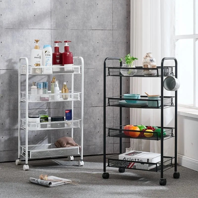 ネット什器多機能キャスター付きトロリーラック