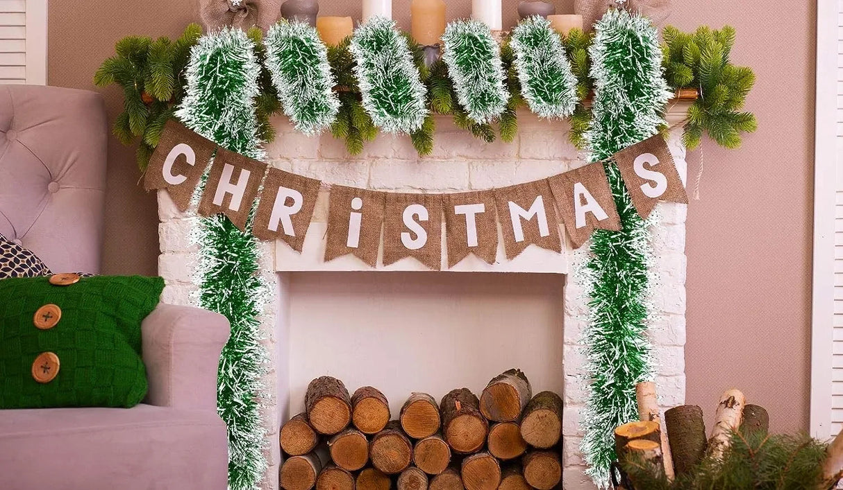 クリスマスリース|メタリックストリーマー 緑 2m