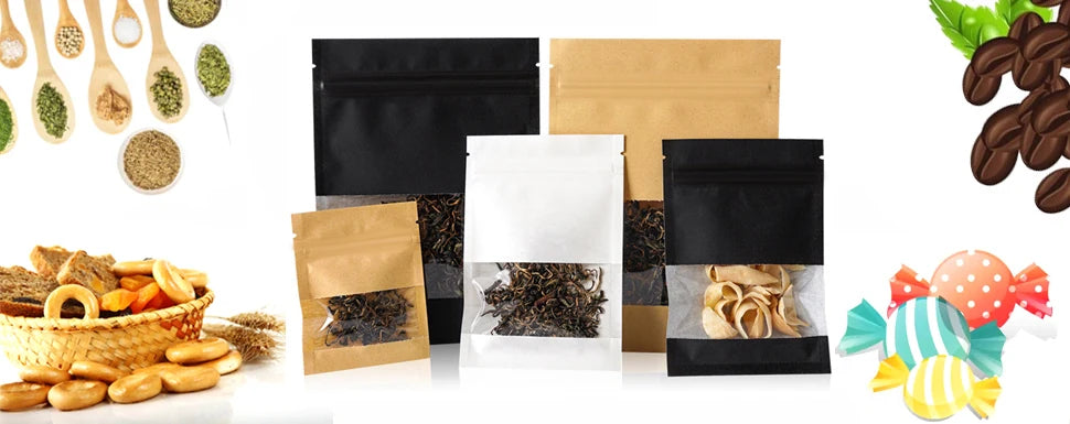 |イベント・ノベルティ用品 | 透明窓・ジッパー付きクラフト製ギフトバック