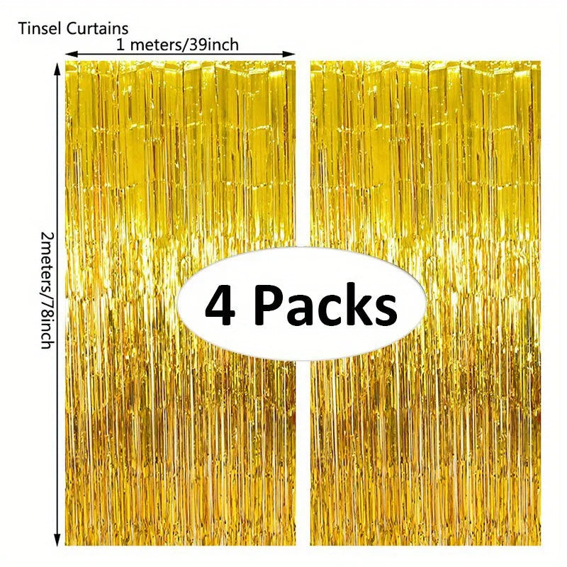 パーティー・インテリア用装飾 キラキラ!ホイル素材カーテン 光反射素材