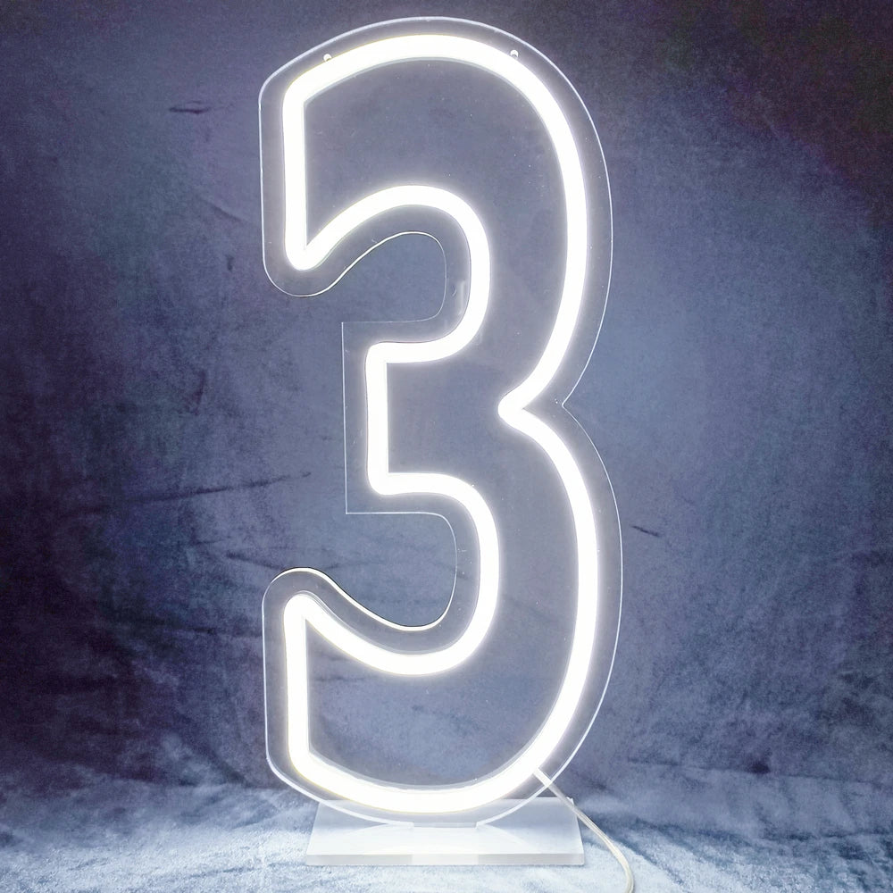 LED数字ネオンサインライト(0~9)USB電源・調光対応