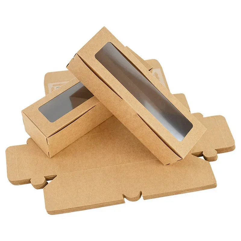 |イベント・ノベルティ用品 | 透明窓付きクラフトギフトボックス | W18.5×H5×D5.5c