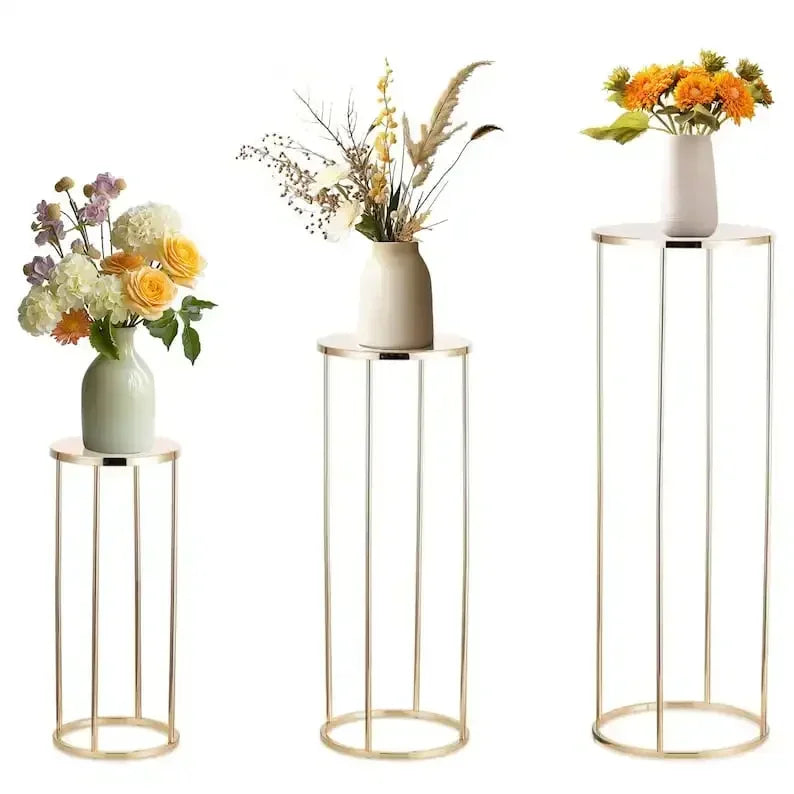 結婚式・インテリア装飾|ゴールドメタルフラワースタンド3ピースセット