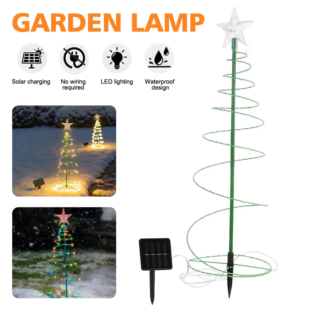 ソーラーライト|イベント・クリスマス装飾|ソーラー式クリスマスツリー型ガーデンライトセット