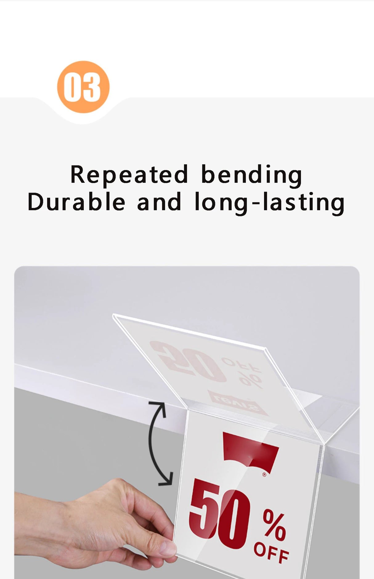 透明アクリル値札ホルダー 衣料品用