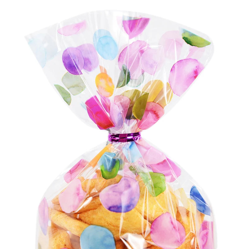 |イベント・ノベルティ用品 | レインボー水玉柄ギフトバッグ 25/50枚セット | W14.4×H27.5㎝