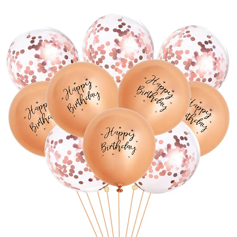イベント・バルーン装飾 | バースデープリントメタリックバルーンセット | 10/20個