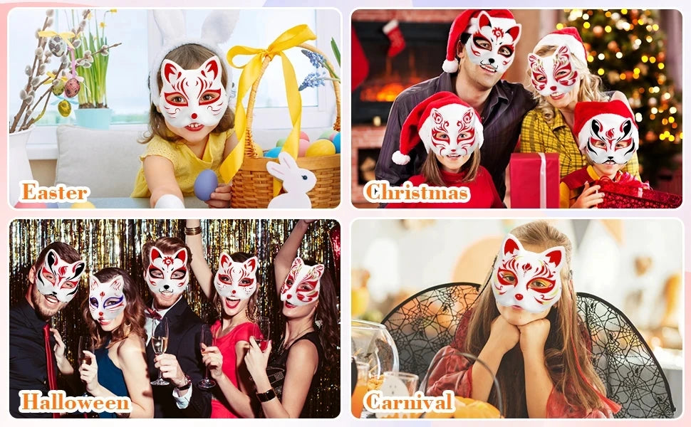 イベント装飾・ハロウィングッズ|ペイントにぴったり!猫型お面(5-50pcs)