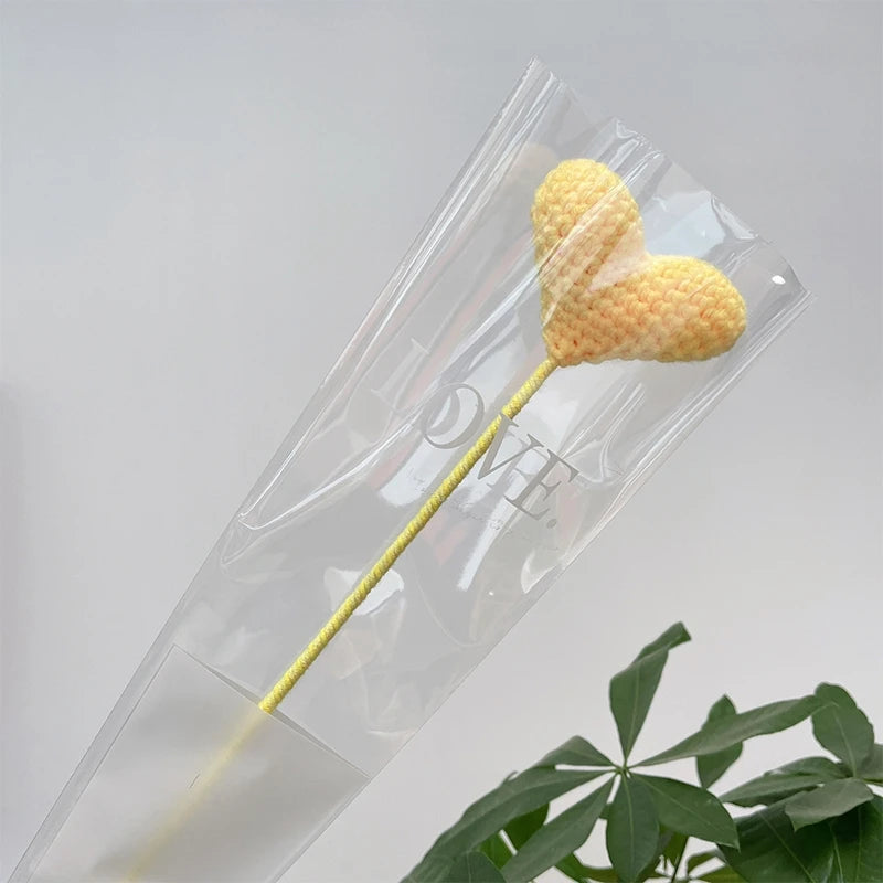 パーティー・インテリア装飾|アレンジメント用造花 かぎ針編みハート・チューリップ(40c)