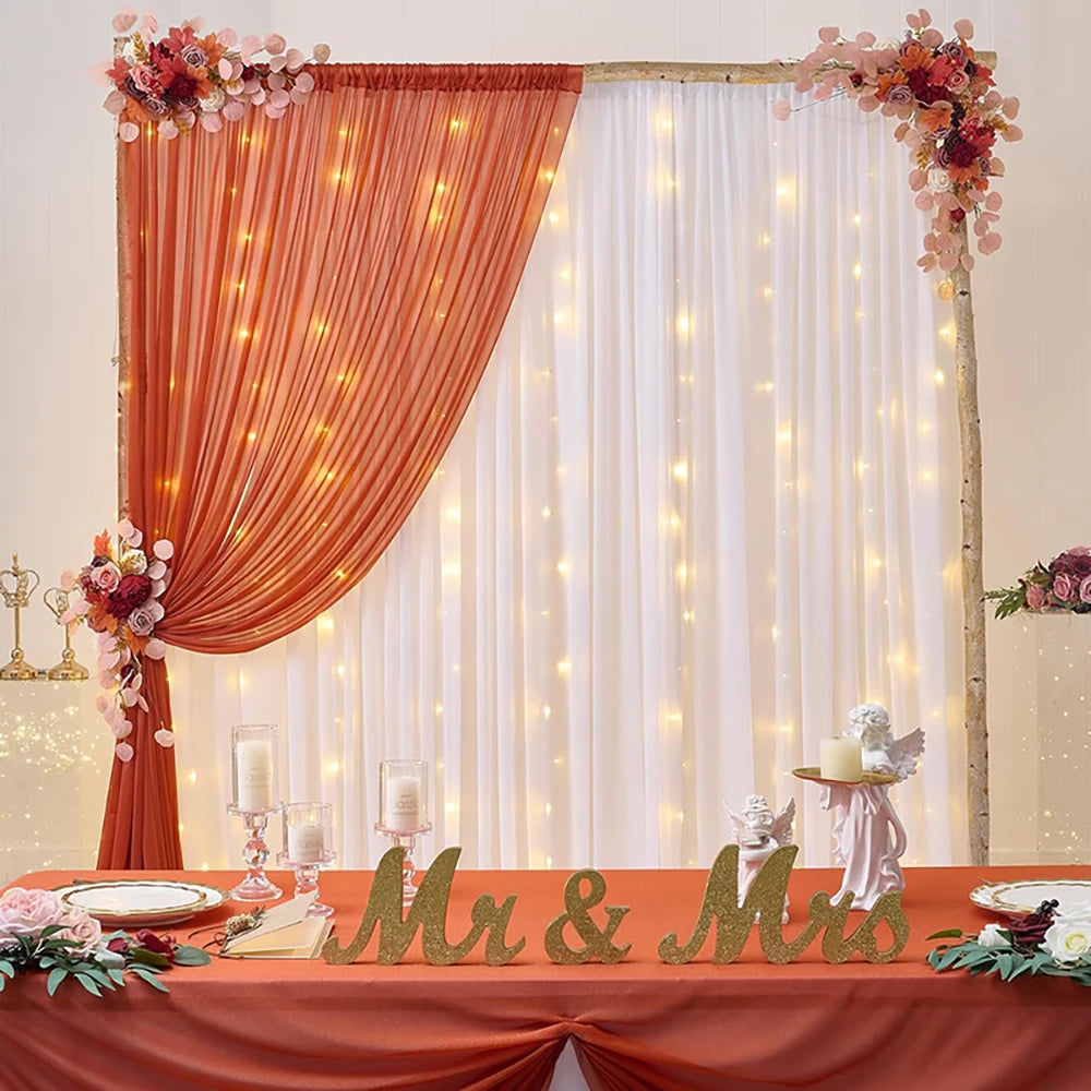 エレガントなシアーカーテン 背景デコレーション