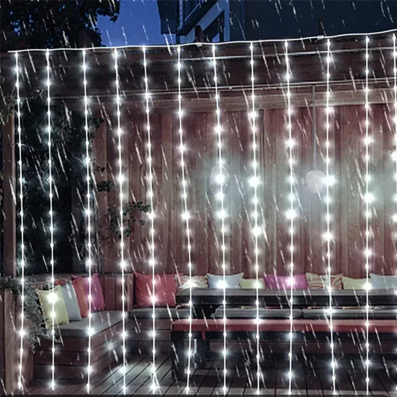カーテンライト|ソーラーライト|イベント・クリスマス装飾|ソーラーパワLEDカーテンライト(幅3M/6M)