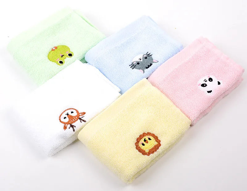 | ノベルティ用品 | 動物刺繍入りコットンフェイスタオル| 25x25c