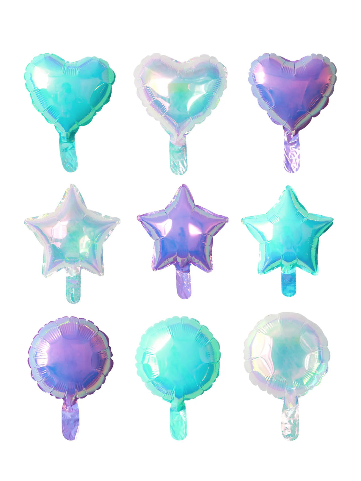 ホログラフィックレインボーバルーン6個セット