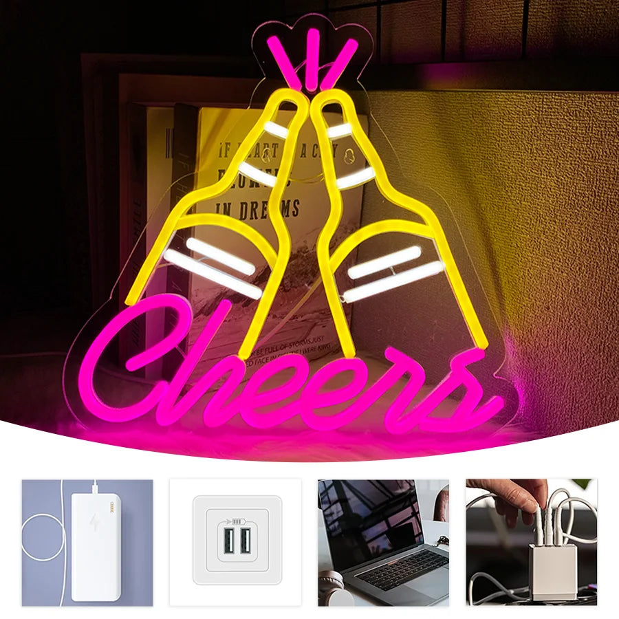 ビールカップLEDネオンサイン(ネオン看板) USB電源