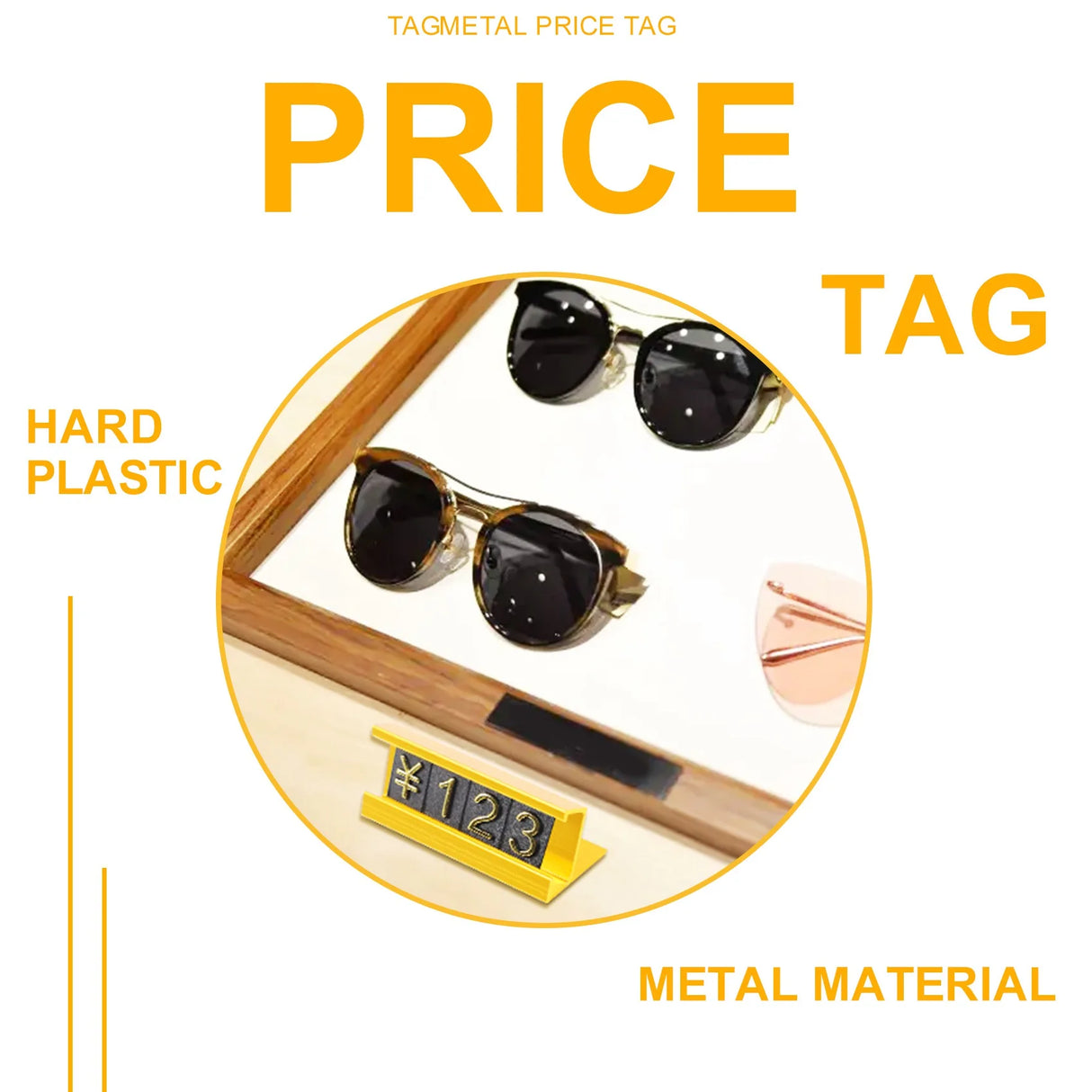 ゴールドトーンメタルアラビア数字値札セット