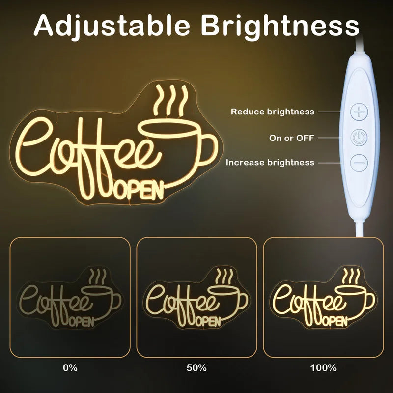 Coffee OPEN LEDネオンサイン(ネオン看板)