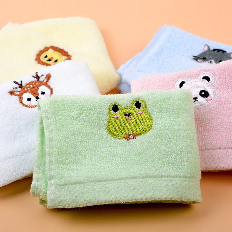 | ノベルティ用品 | 動物刺繍入りコットンフェイスタオル| 25x25c