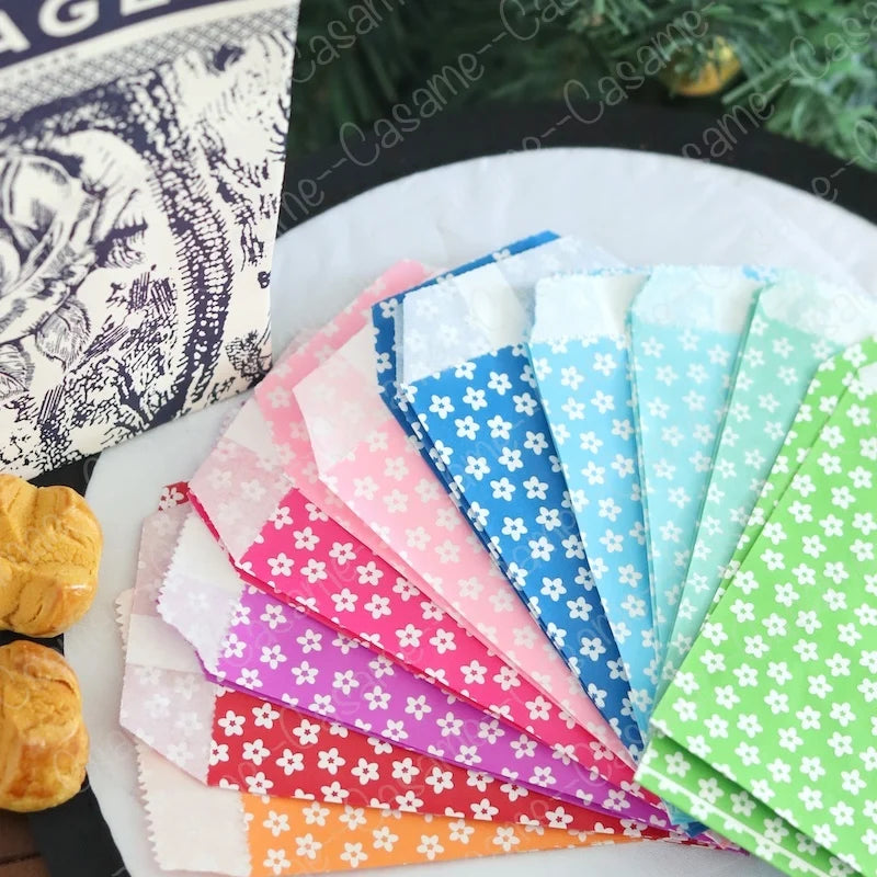 |ノベルティ用品 | 小花柄紙袋 50枚セット | 8x15c