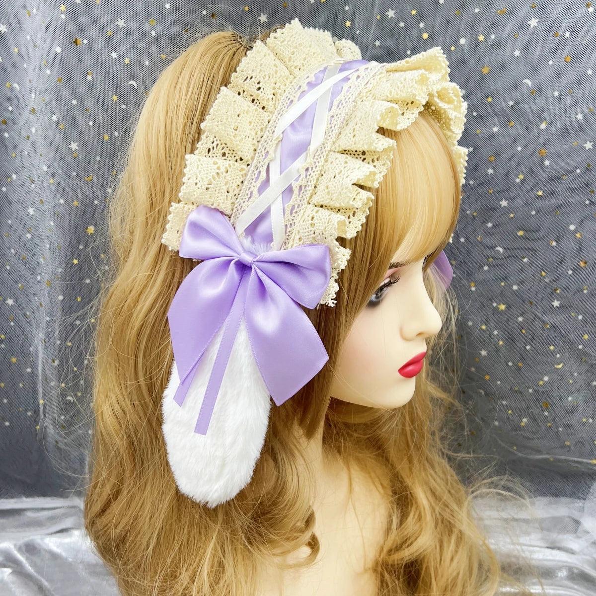 イベント・ハロウィングッズ|ウサギ耳ロリータ風ヘッドドレス
