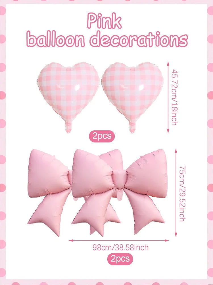 イベント・バルーン装飾 | ピンクリボン&ハートバルーンセット | 4個