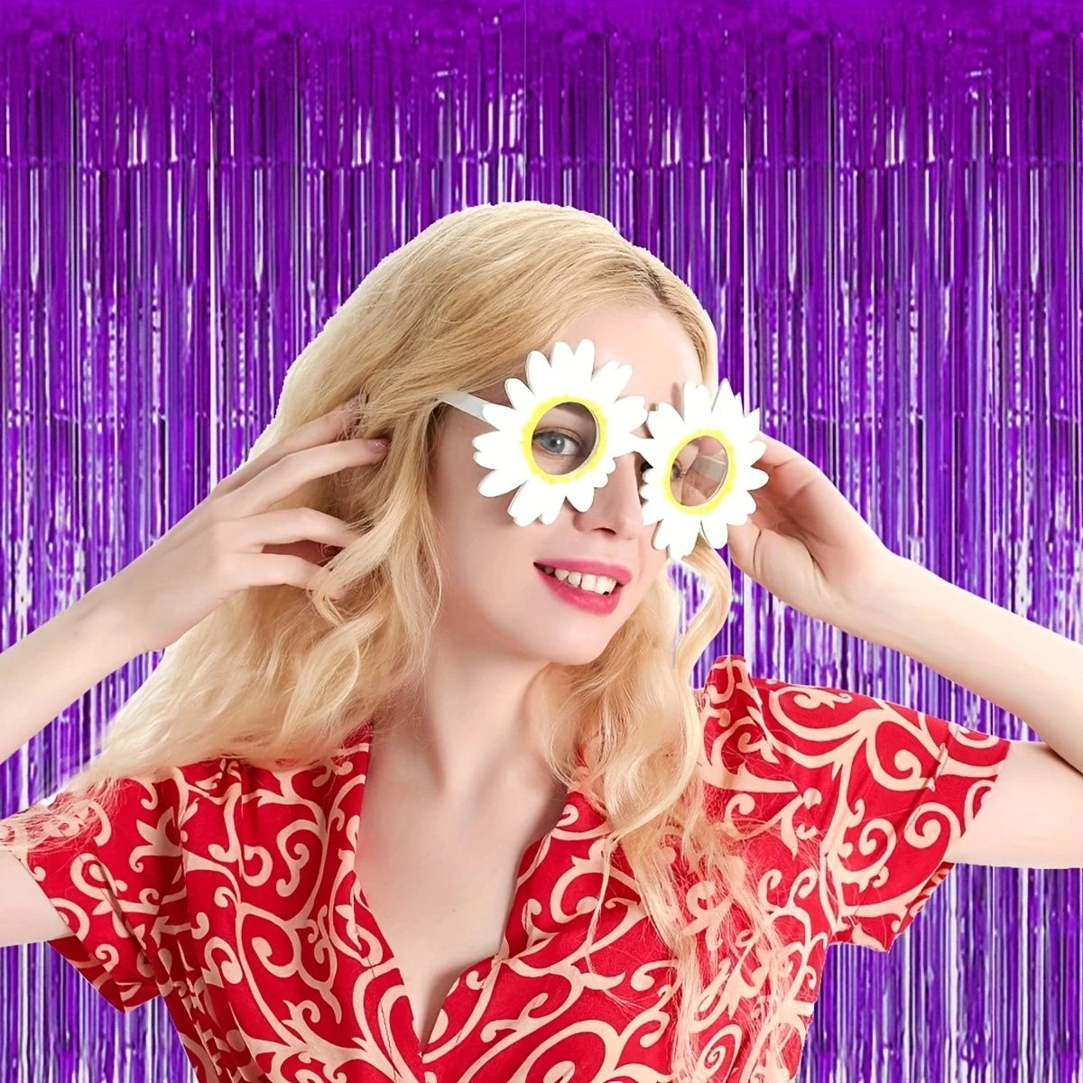 パーティー・インテリア装飾 メタリックカラーカーテン 幅1M 4Pセット 大容量