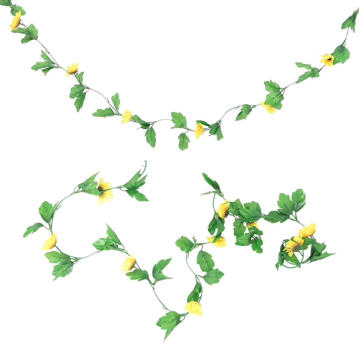 2個のつる装飾用フェイクひまわり