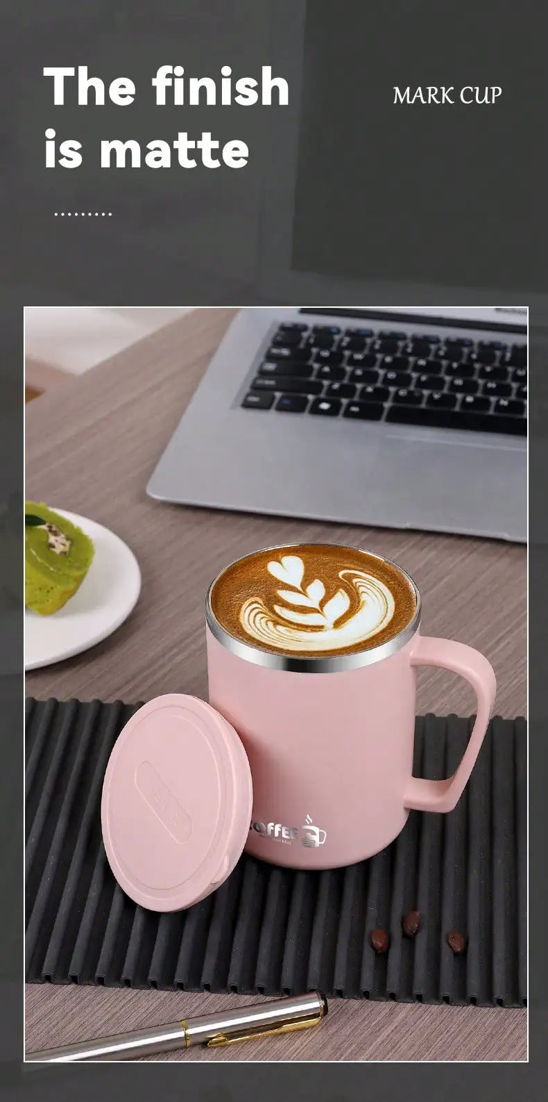 |イベント・ノベルティ用品 | 二重断熱フタ付きステンレスマグカップ | 480ml