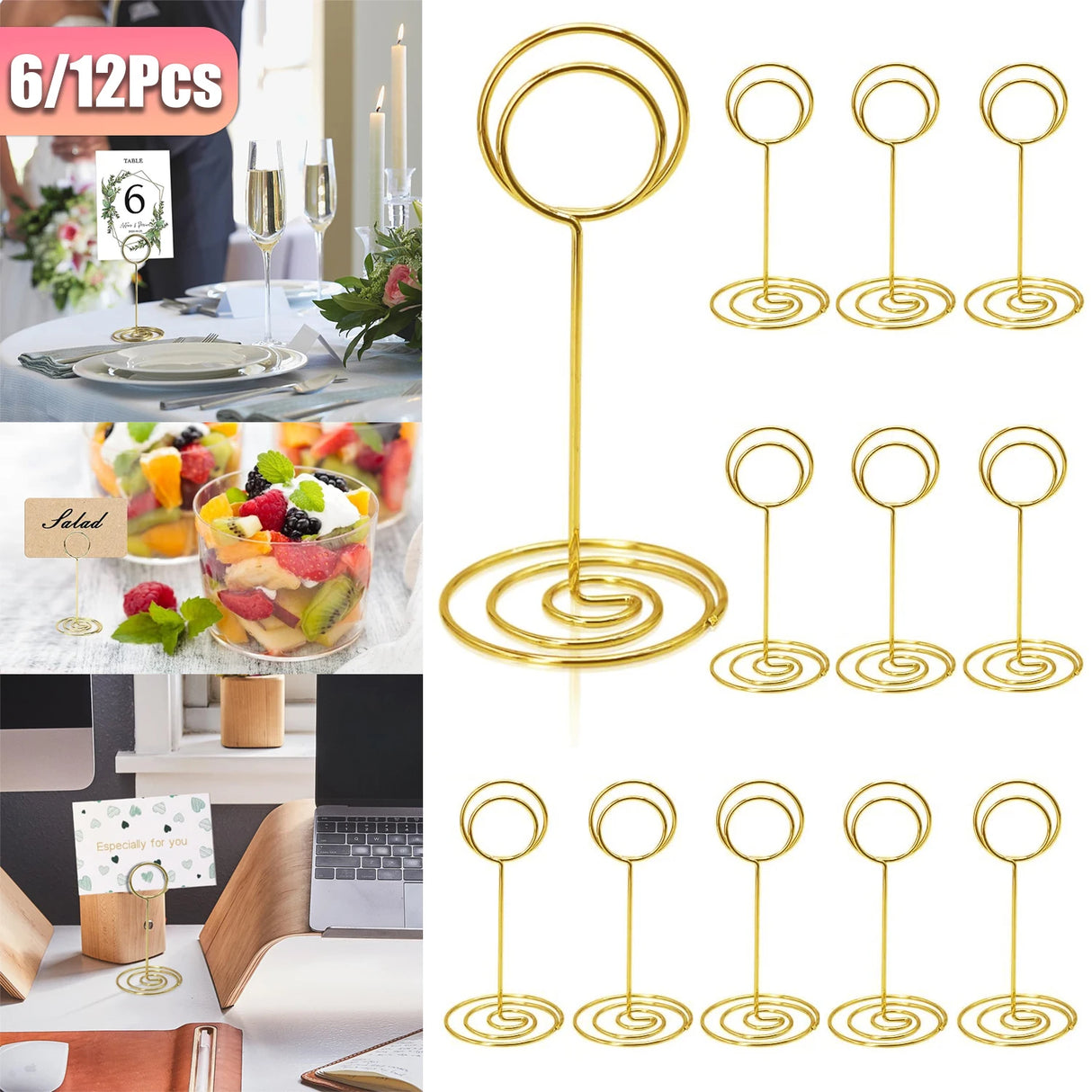 イベント・結婚式装飾|シンプルデザイン テーブル番号ホルダー 6/12個セット