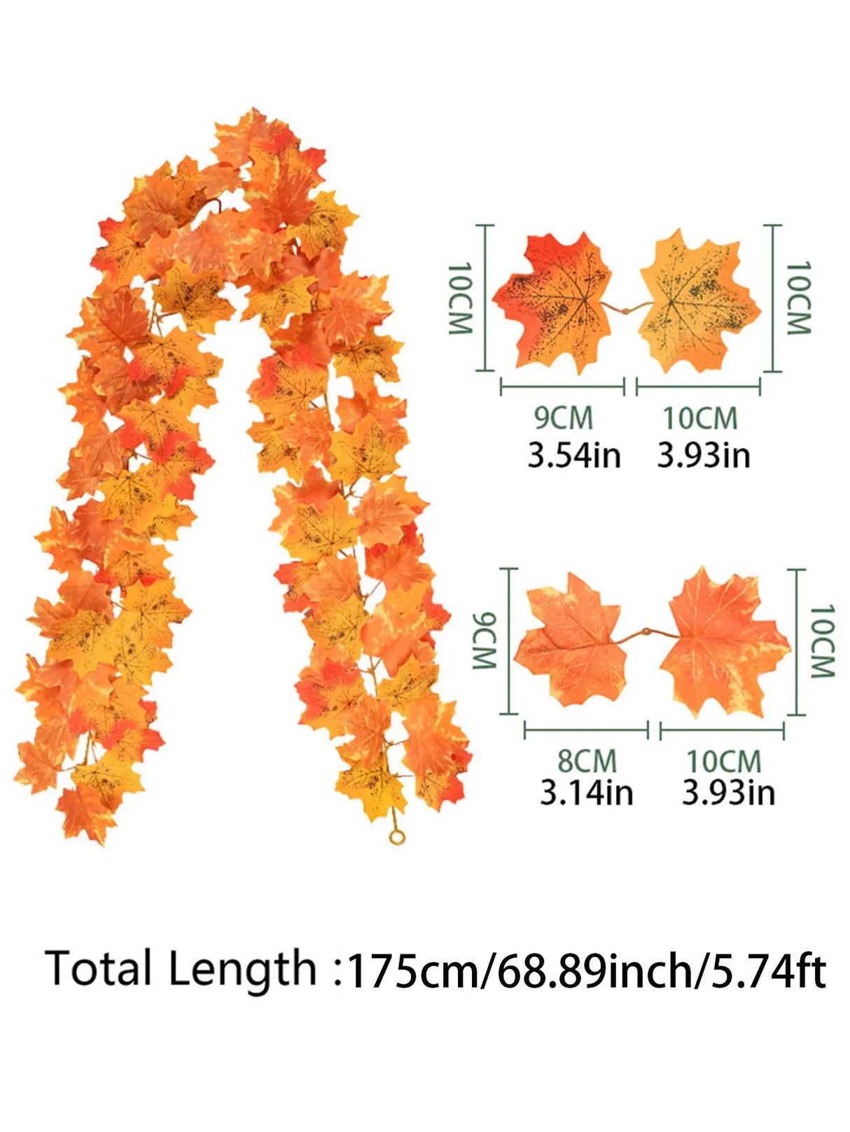 ハロウィンリース|秋のメープルリーフガーランドデコレーション